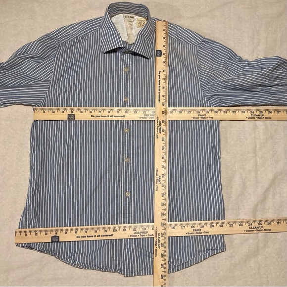 VTG Scotch & Soda Blue/White Striped Button-Up w/Pearl Snap Cuffs | Some Flaws - Picture 3 of 15